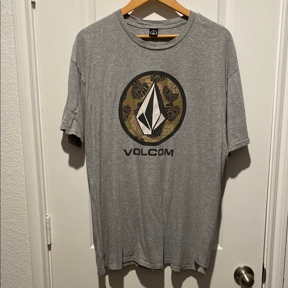 Volcom Gray Short Sleeve Tee with Iconic Logo